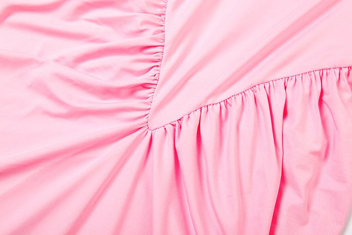 Elegant maxi turtleneck dress with gathered design and open back - DALIA