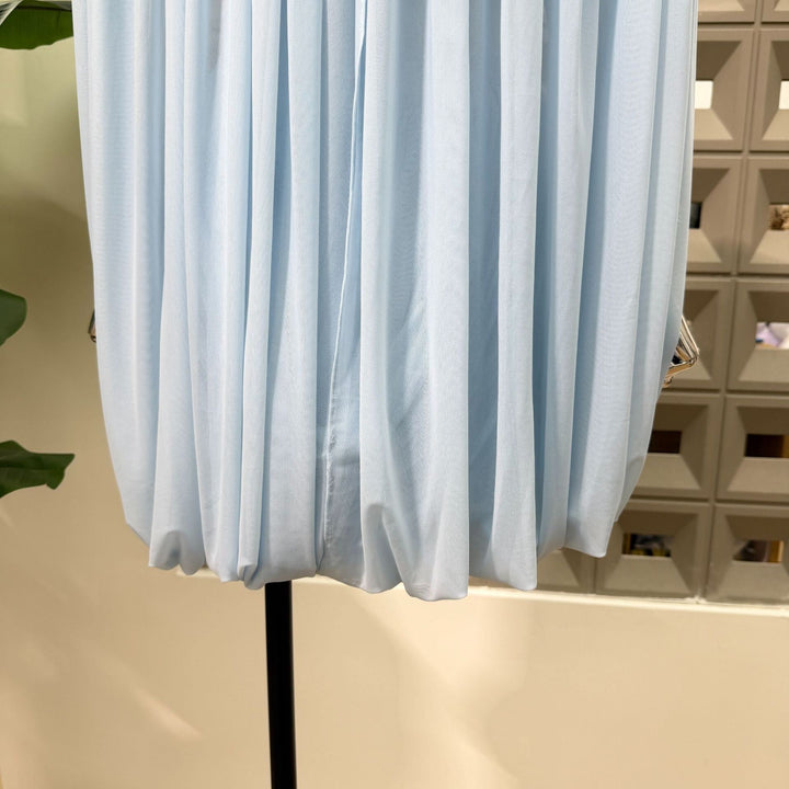 Joella - Pleated chiffon mini dress with exposed shoulders