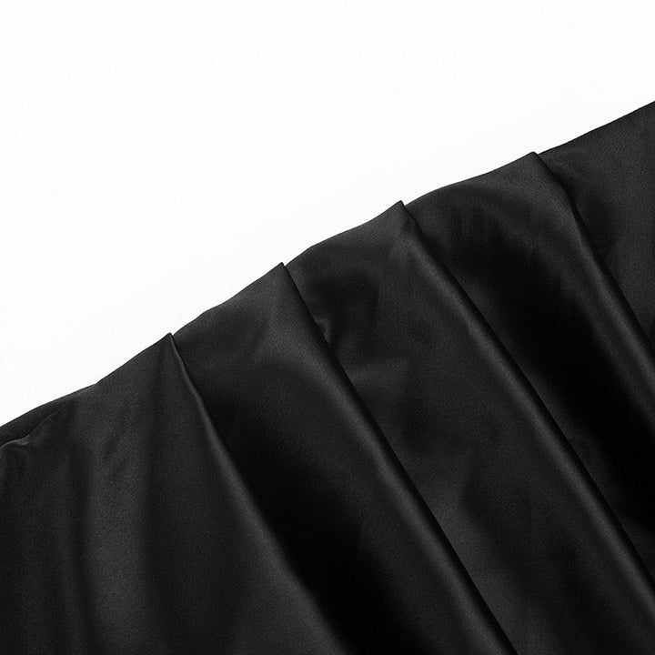 Strapless mini dress with a corset and satin pleat detailing – Sagi