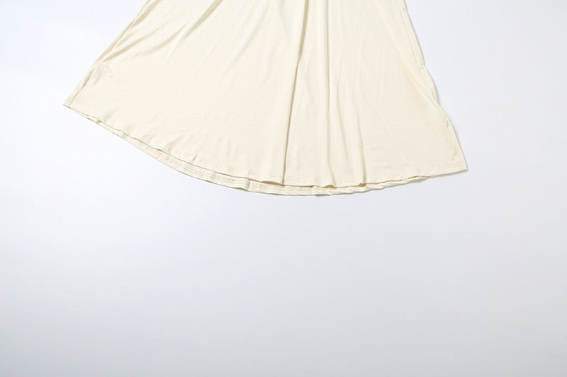 Elegant maxi turtleneck dress with gathered design and open back - DALIA