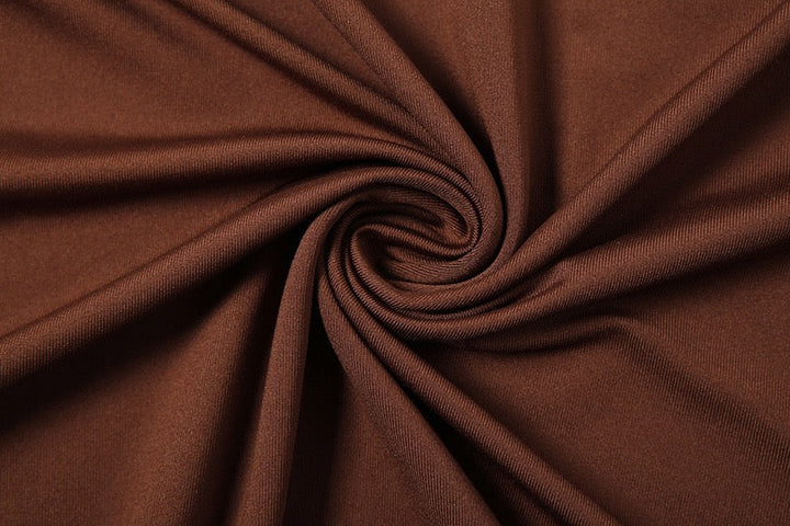 Elegant maxi turtleneck dress with gathered design and open back - DALIA