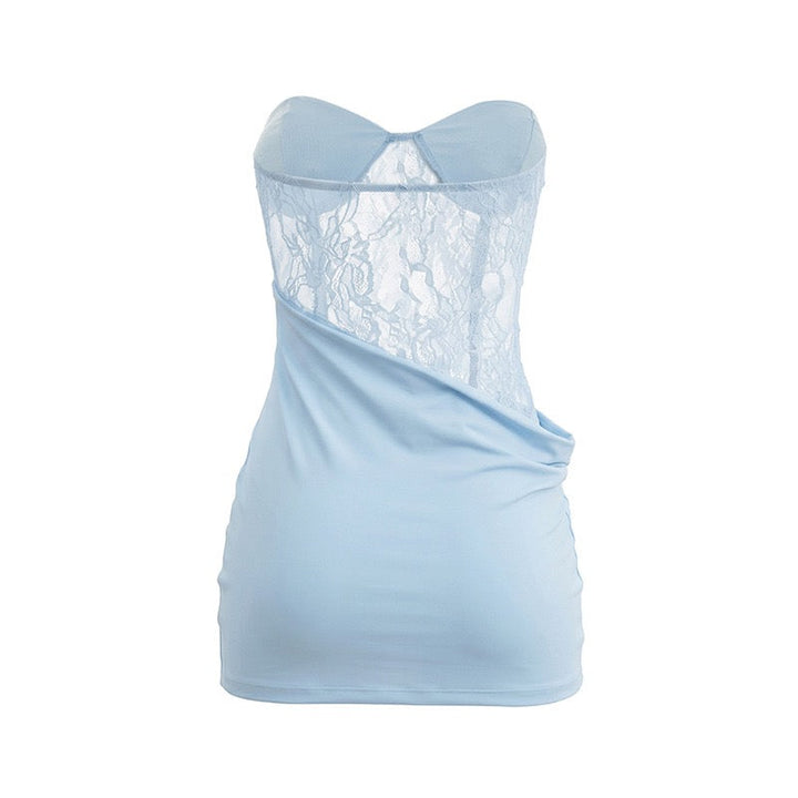 Strapless mini dress with a lace corset design – LOLITA