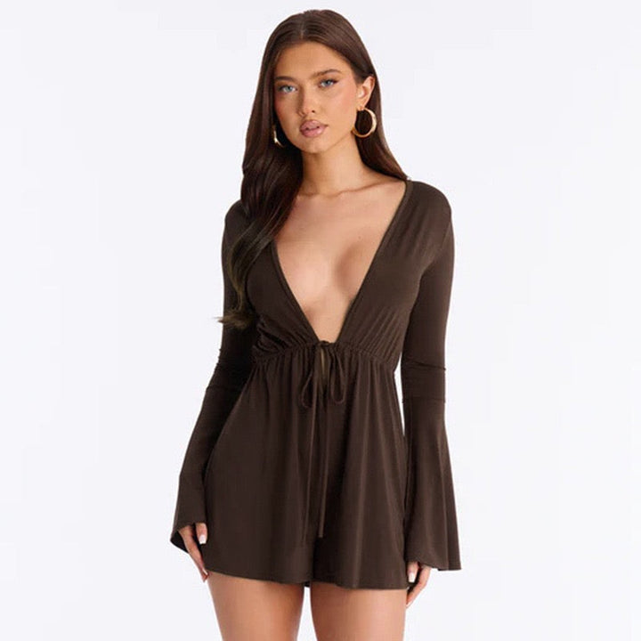 Short jumpsuit with tie detailing – JANE
