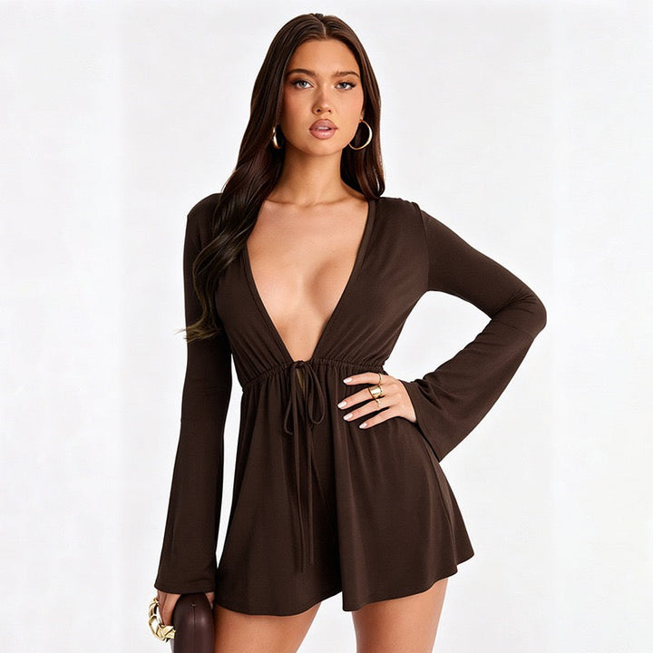 Short jumpsuit with tie detailing – JANE