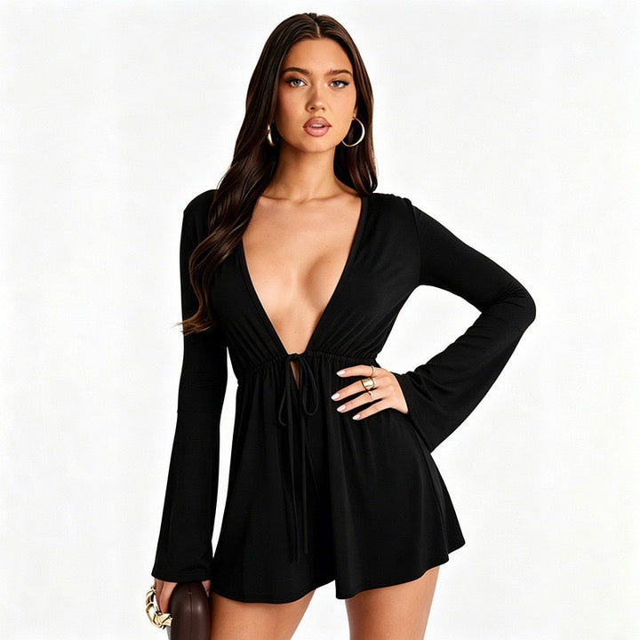 Short jumpsuit with tie detailing – JANE