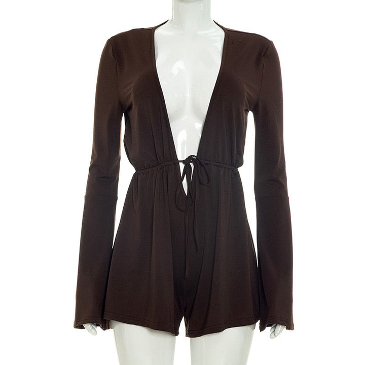 Short jumpsuit with tie detailing – JANE