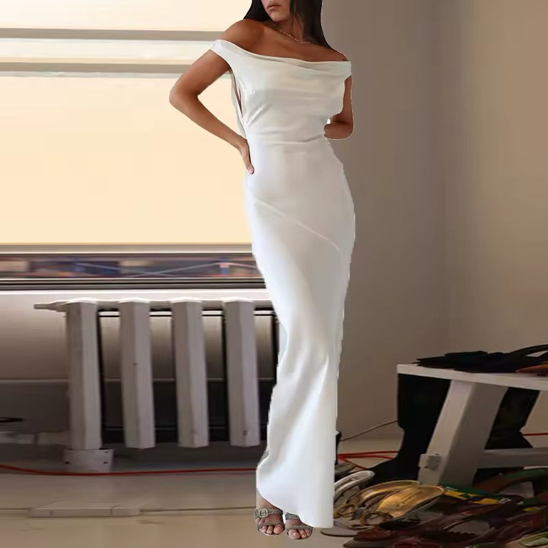 שמלת מקסי סאטן - עלית