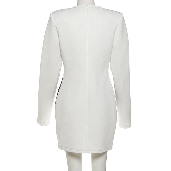 Elegant mini dress with lace trim - RITA