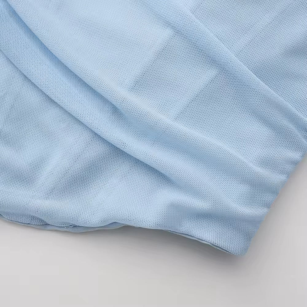 סט שני חלקים טופ סטרפלס וחצאית מקסי בעיטור צעיף תואם - פרנסיה