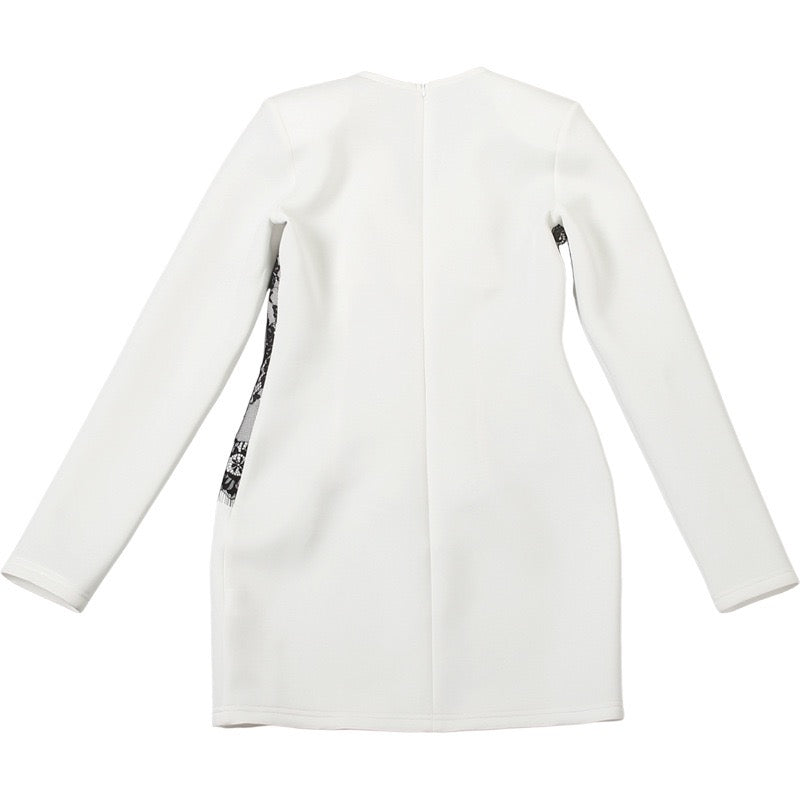 Elegant mini dress with lace trim - RITA