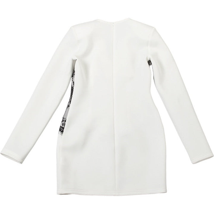 Elegant mini dress with lace trim - RITA