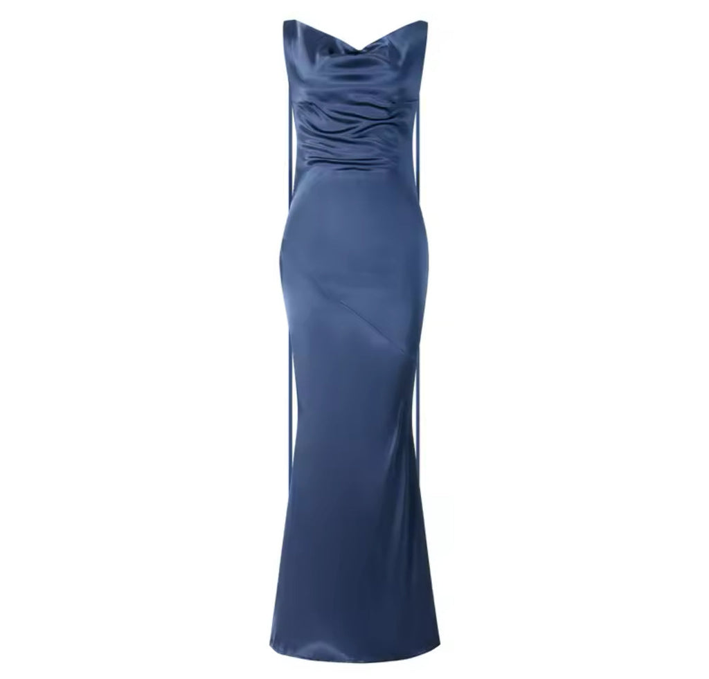 שמלת מקסי סאטן - עלית