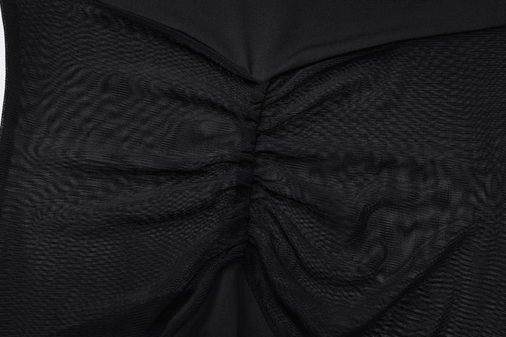 Mesh design maxi dress - TANOR