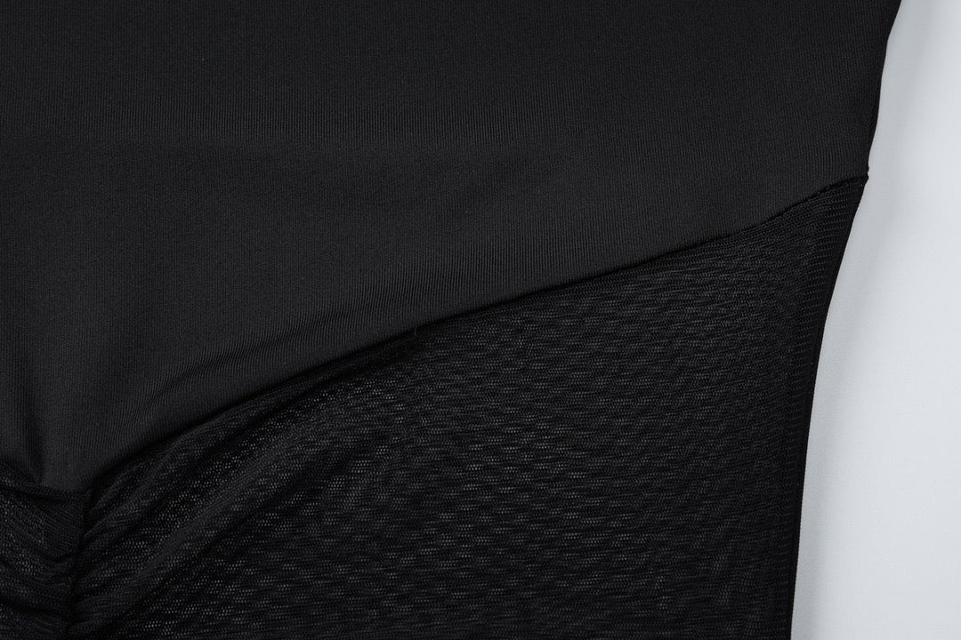 Mesh design maxi dress - TANOR