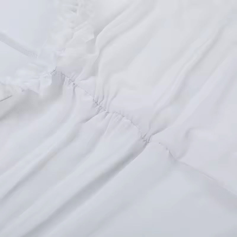 שמלת מקסי שיפון בעיטור מלמלה ופתח בעיצוב אסימטרי - דניאלה