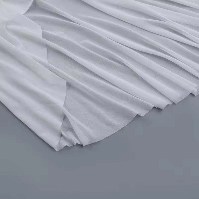 שמלת מקסי שיפון בעיטור מלמלה ופתח בעיצוב אסימטרי - דניאלה