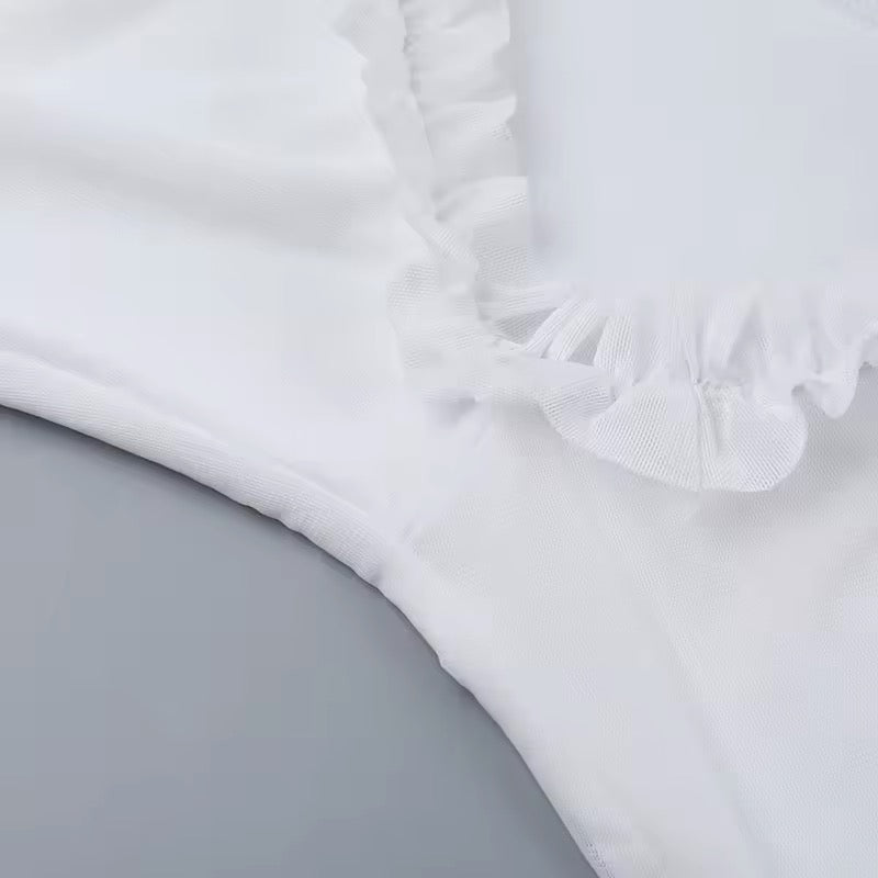 שמלת מקסי שיפון בעיטור מלמלה ופתח בעיצוב אסימטרי - דניאלה