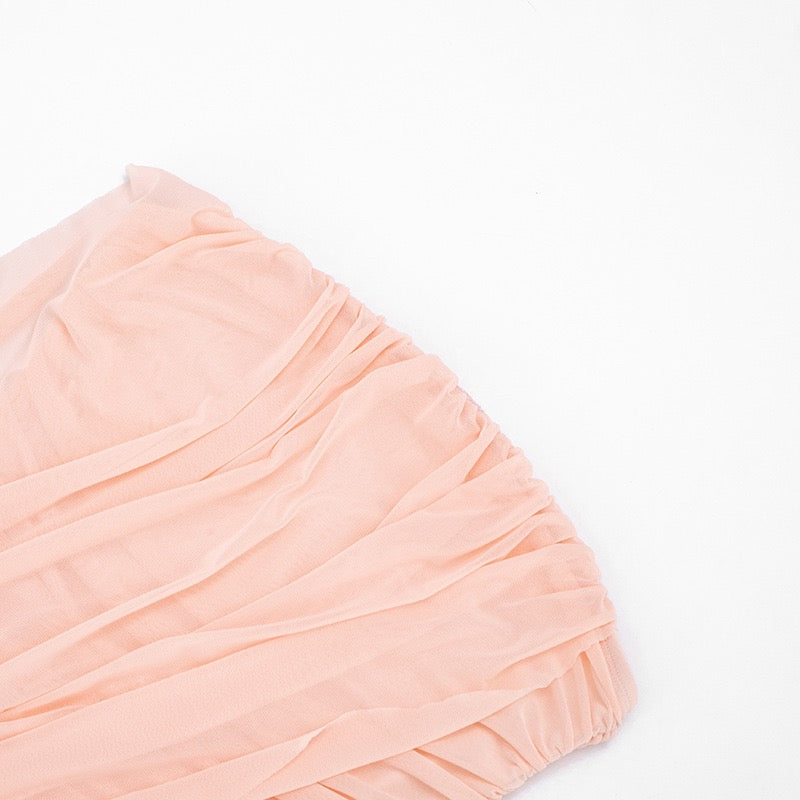 Strapless mini dress with pleat detailing – Romily