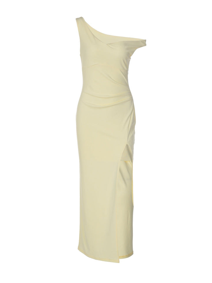 Marilyn - Off-the-shoulder maxi dress with a slit design
