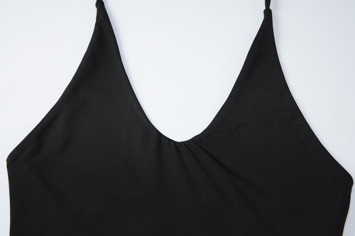 Genia - Midi dress with a halter tie and open back