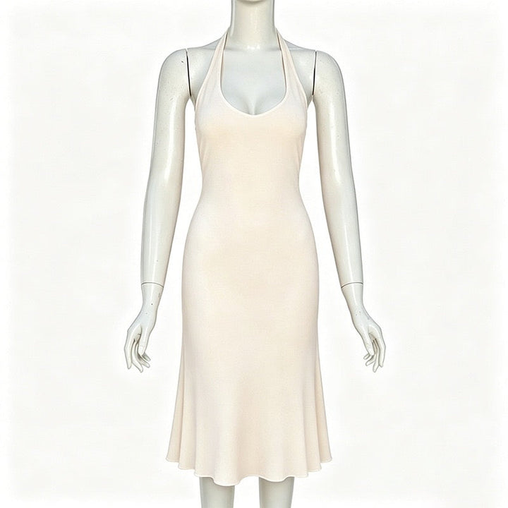 Gili - Midi dress with a halter tie and open back
