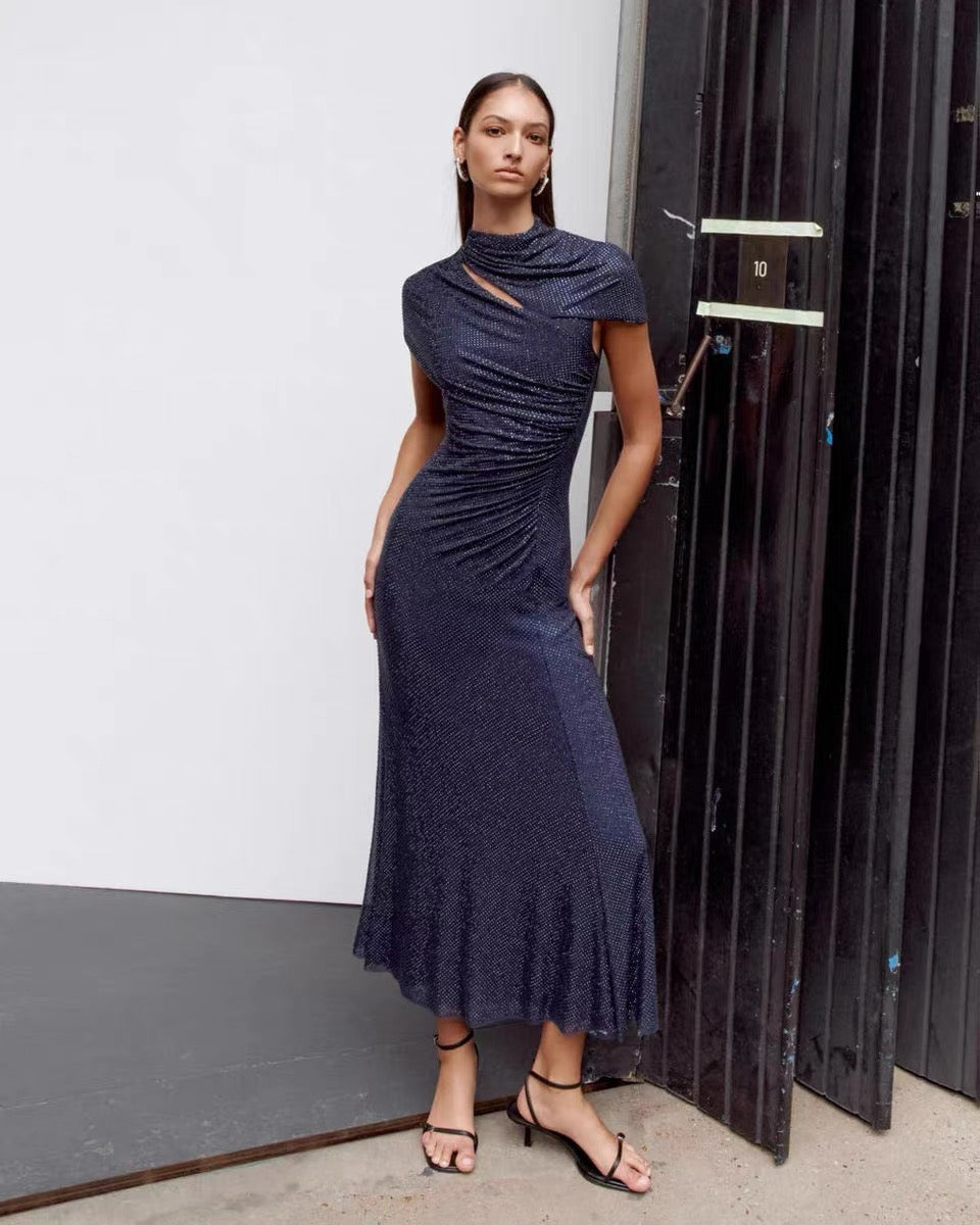 Maxi Dress with Shiny Rhinestone Design - Noelle