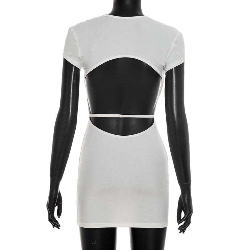 Fitted open-back mini dress – Yaz