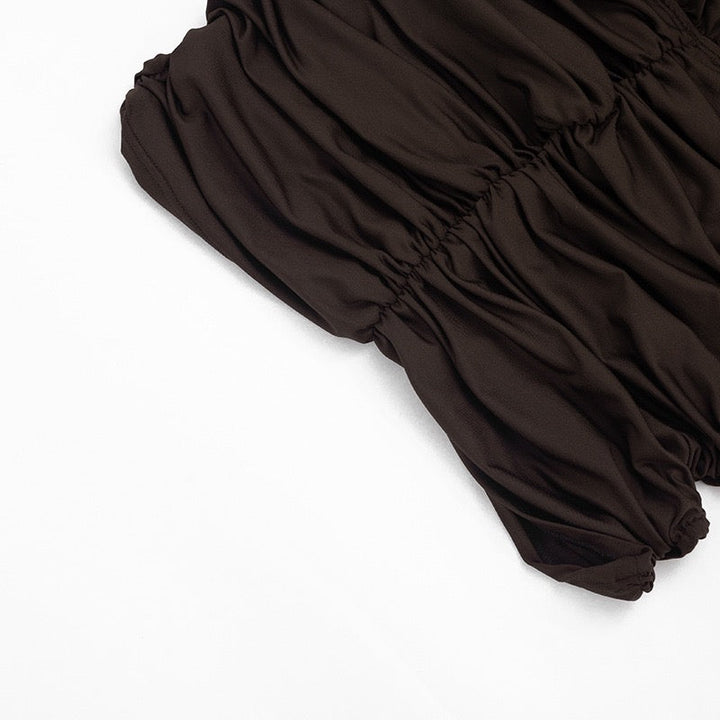 Fitted ruched mini dress with an open back – HILI