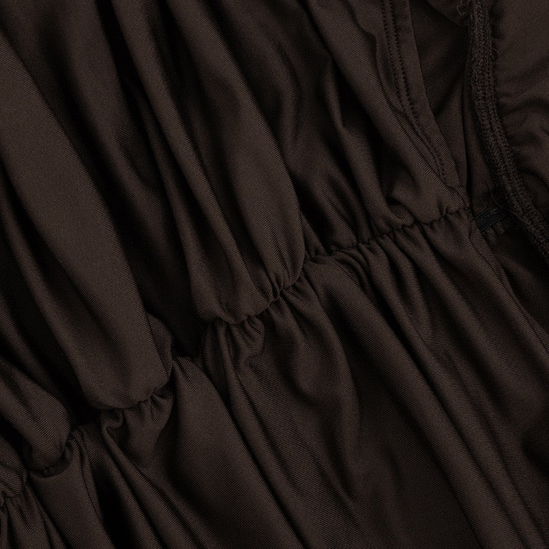 Fitted ruched mini dress with an open back – HILI