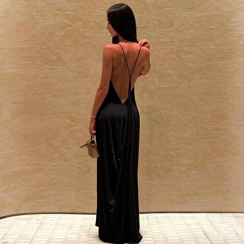 Open-back maxi dress – YALINA