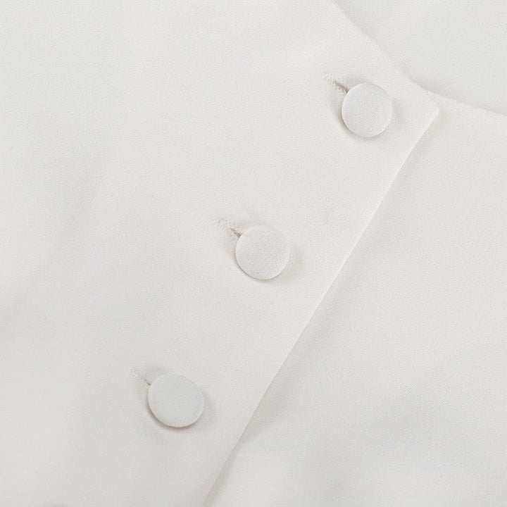 Elegant midi dress with button embellishments – Anava