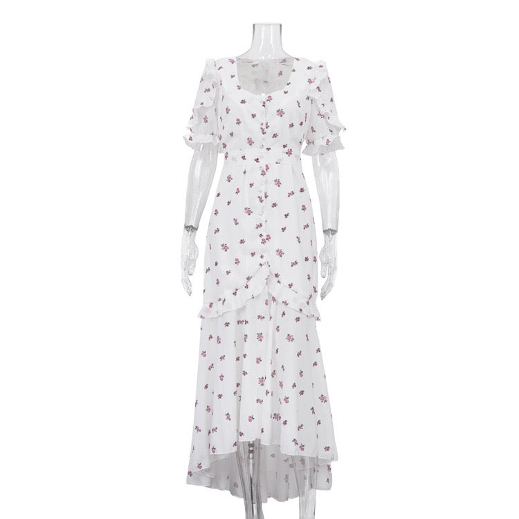Floral chiffon midi dress – Jili