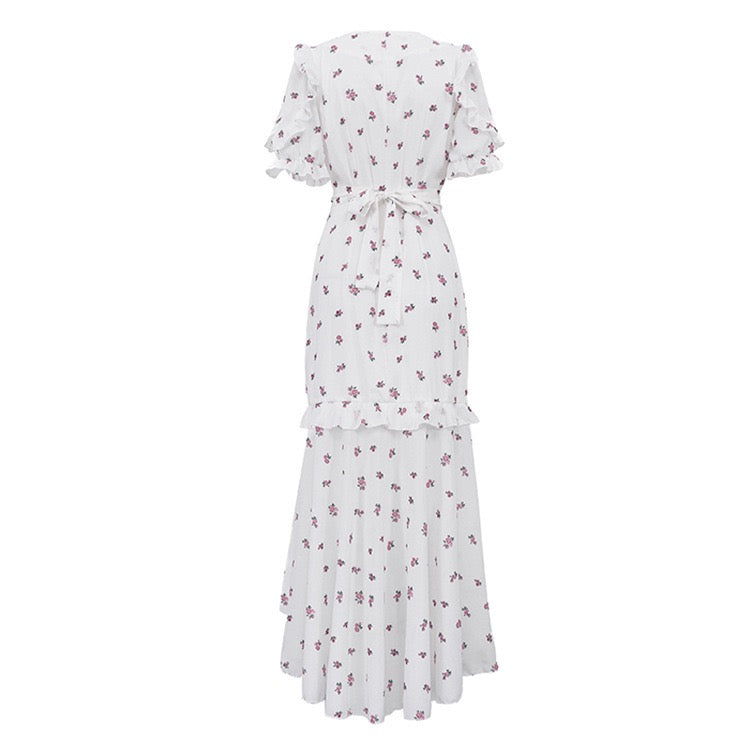 Floral chiffon midi dress – Jili