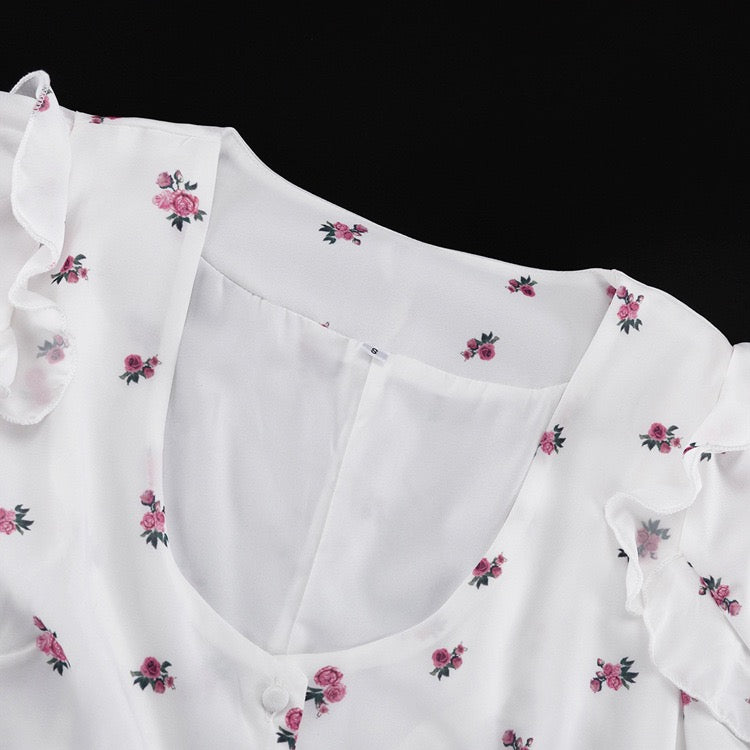 Floral chiffon midi dress – Jili