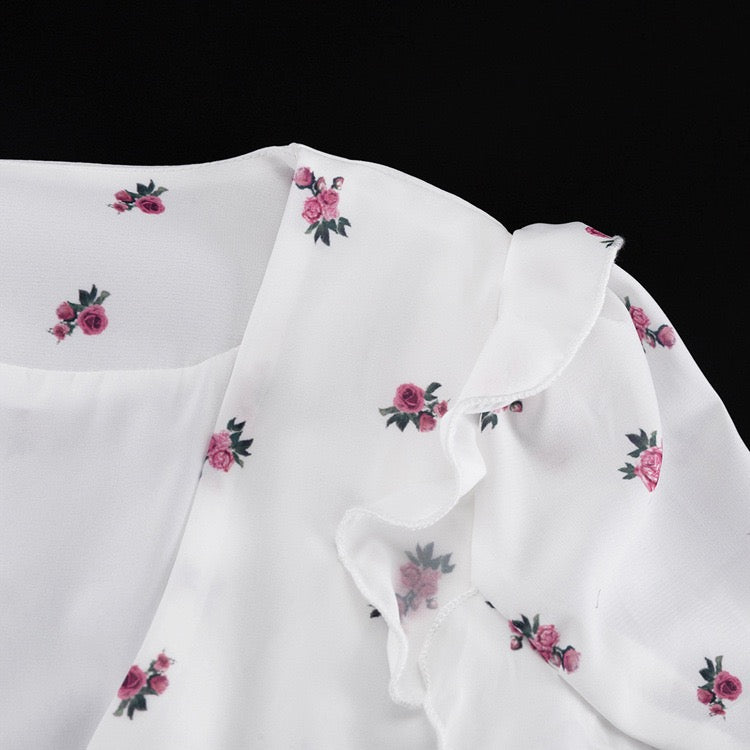 Floral chiffon midi dress – Jili