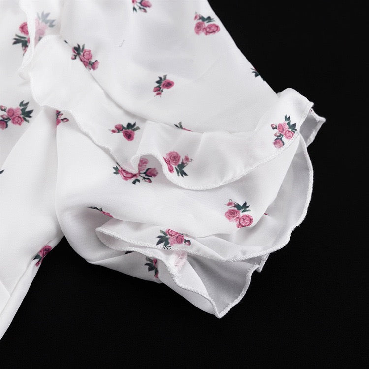 Floral chiffon midi dress – Jili