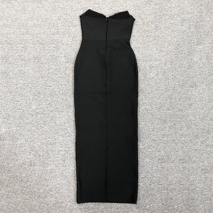 Elegant strapless maxi dress in shapewear fabric - ZOMA