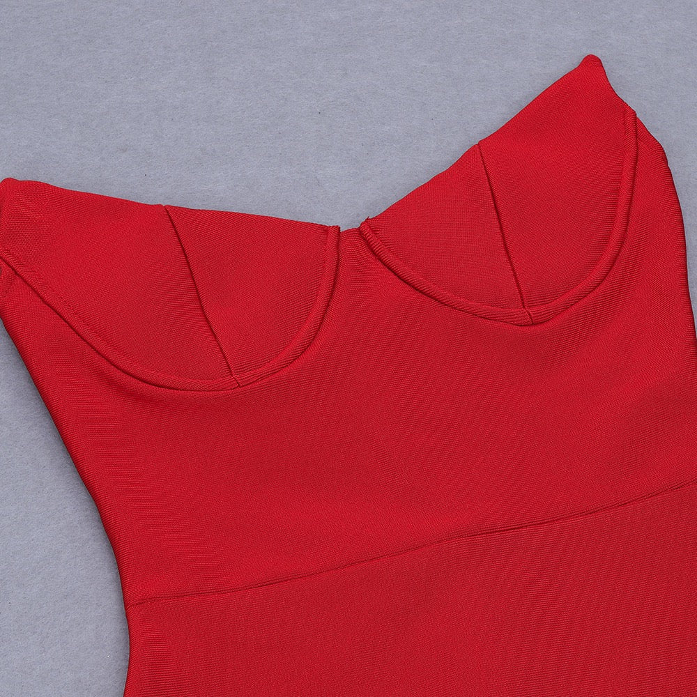 Elegant strapless maxi dress in shapewear fabric - ZOMA