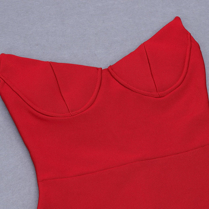 Elegant strapless maxi dress in shapewear fabric - ZOMA