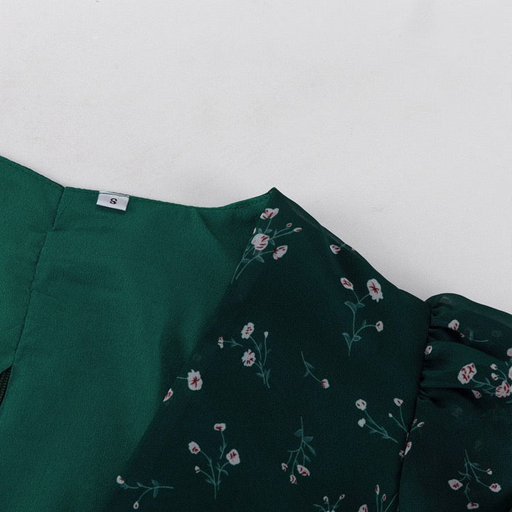 Floral chiffon two-piece set with a maxi skirt and button-down shirt – MAOR