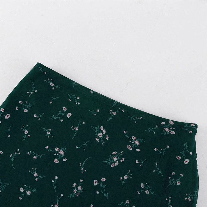 Floral chiffon two-piece set with a maxi skirt and button-down shirt – MAOR