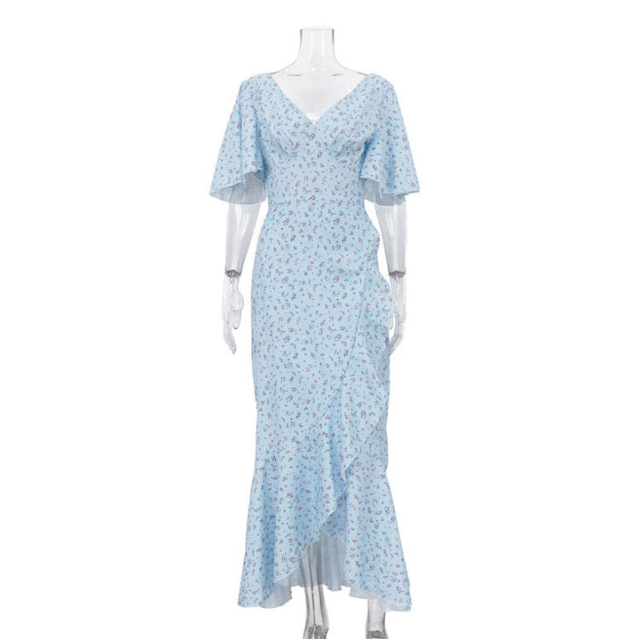 Floral satin maxi dress – FLOREA