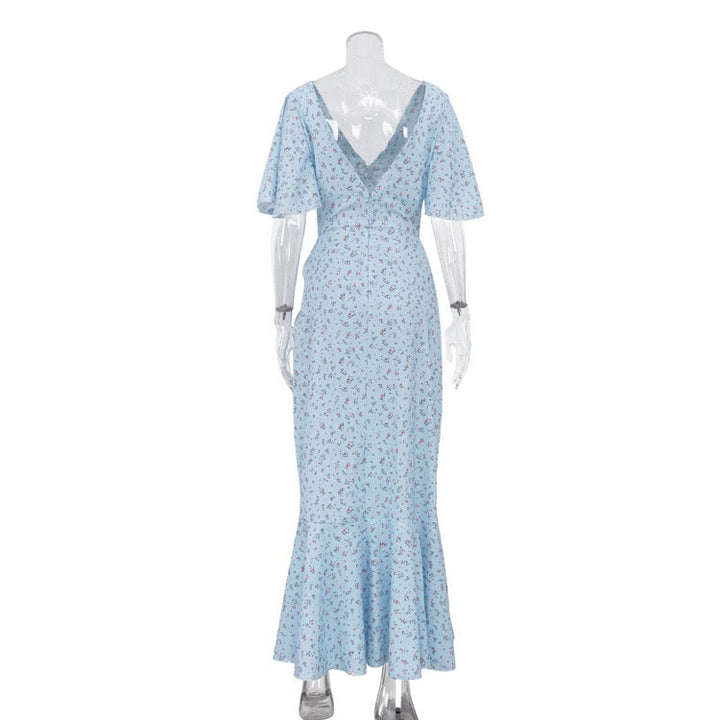 Floral satin maxi dress – FLOREA