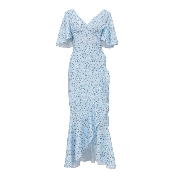 Floral satin maxi dress – FLOREA