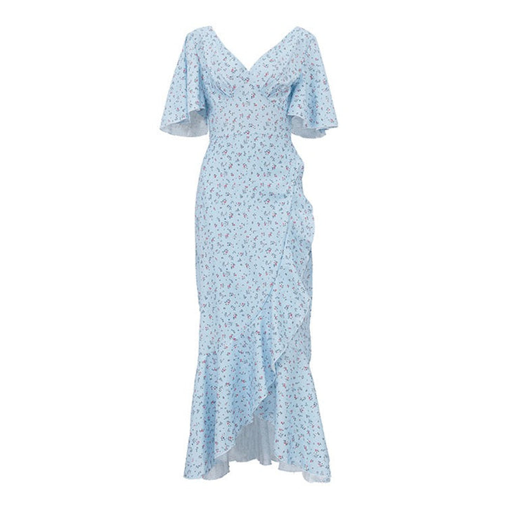 Floral satin maxi dress – FLOREA