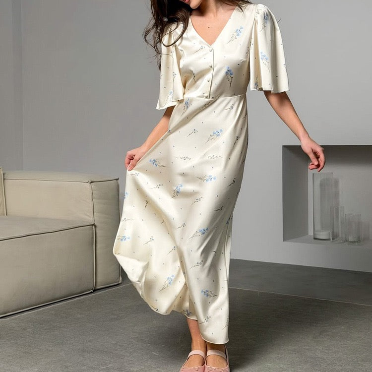 Floral satin maxi dress – PIA