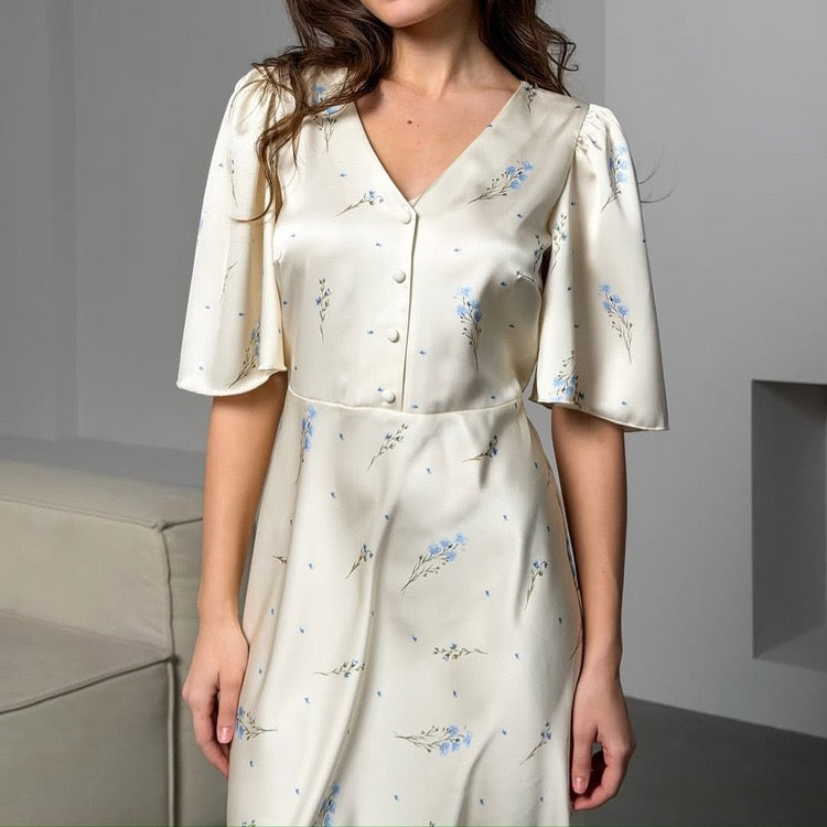 Floral satin maxi dress – PIA