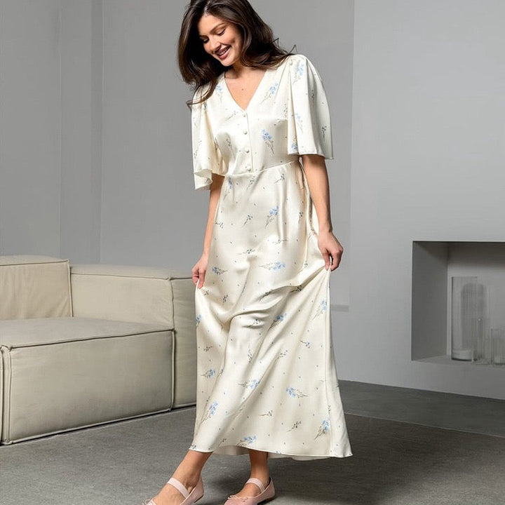 Floral satin maxi dress – PIA