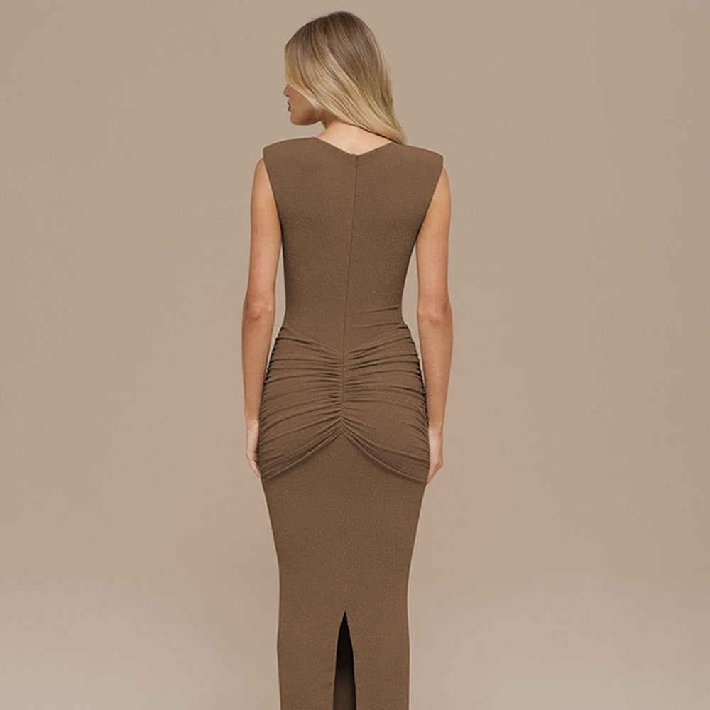 Sequined maxi dress with gathered design - Harel