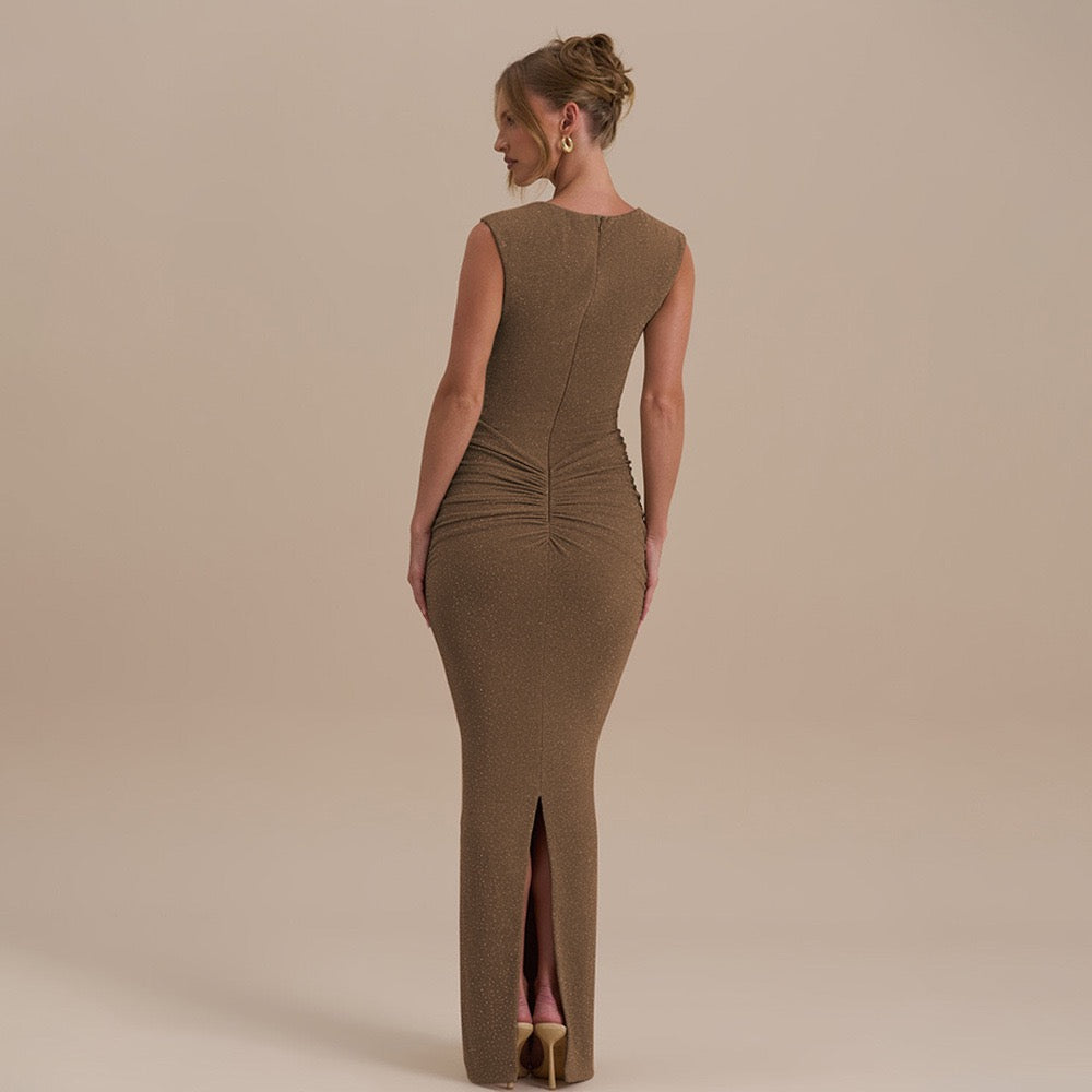 Sequined maxi dress with gathered design - Harel